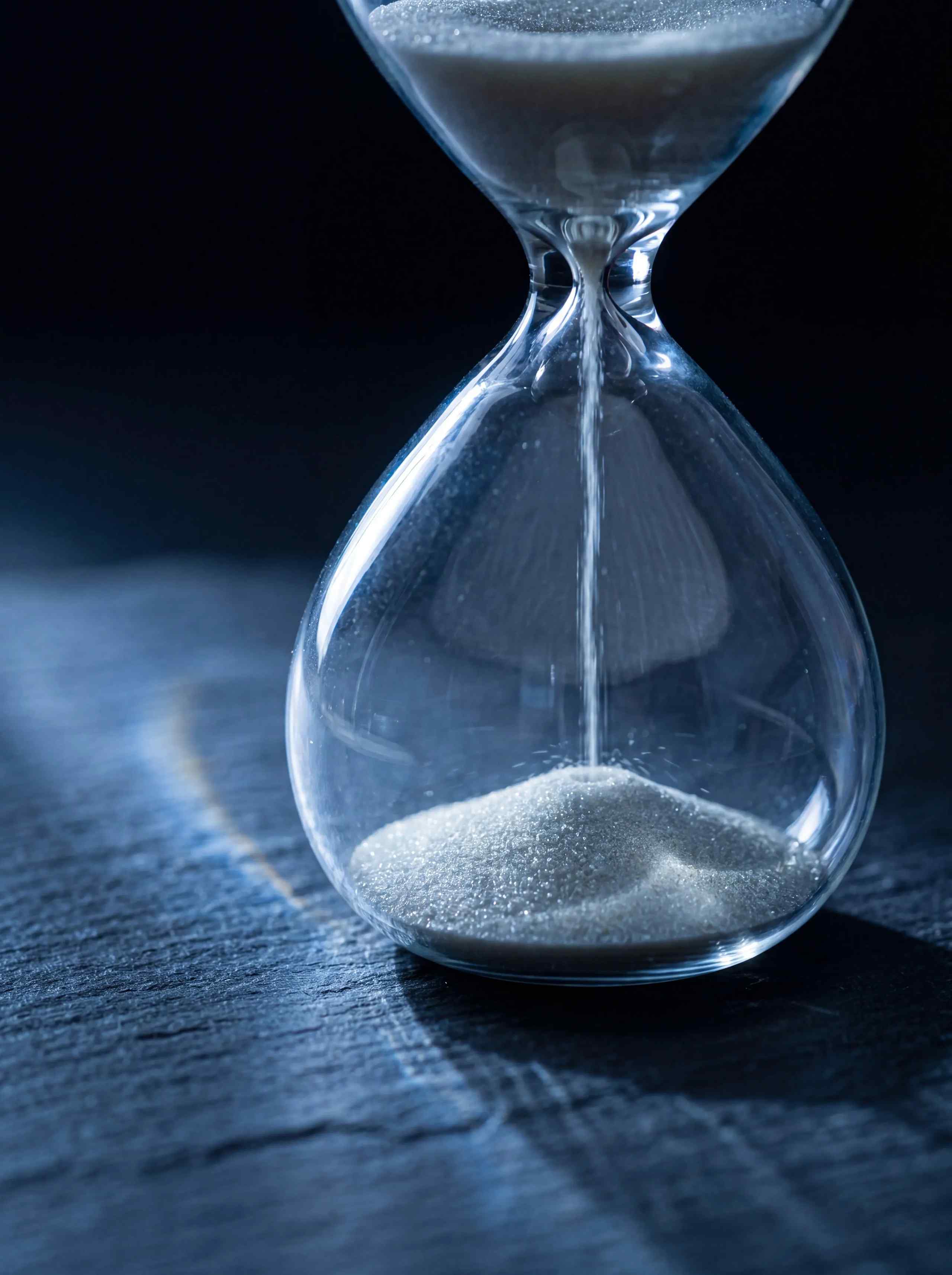 hourglass with sand falling